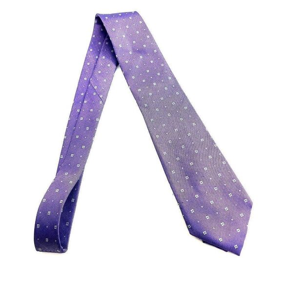 Vince Camuto Purple Woven Geometric Silk Tie - Picture 6 of 6
